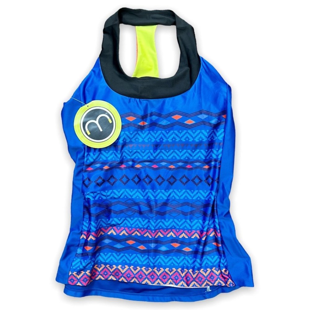 Moxie NEW Women's Rio Colorblock Tank Top Cycling Jersey, Blue & Orange (XXL)